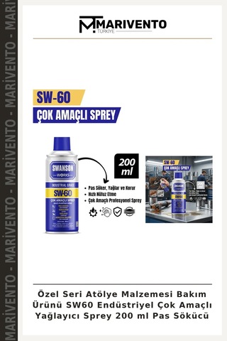Özel Seri Atölye Malzemesi Bakım Ürünü Sw60 Endüstriyel Çok Amaçlı Yağlayıcı Sprey 200 Ml Pas Sökücü