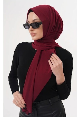 Alivascarf Pratik Hazır Çıtçıtlı Büzgülü Tesettür Şal Bordo