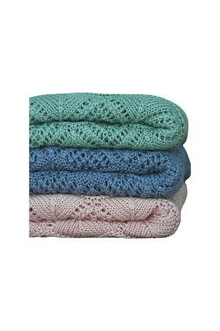 Mummy's Baby Tencel Örgü Dantel Desen Bebek Battaniyesi 80 100 Yeşil