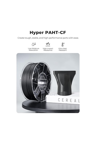 Creality Paht-cf Filament 1,75 Mm, Yüksek Güç Ve Isı Direnci İçin Pa Naylon Cf Takviyeli , Çoğu 3d Yazıcıyla Uyumlu, 1 Kg Siyah
