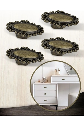 Metalheart Mobilya Kolları Eski Altın 4 Adet 388807488 Siyah Mat