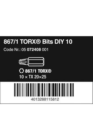 Çeşitleri 867 1 Tx 20 Dıy Tx 20 X 25 Mm Kutu Başına 10 Uç 05072408001