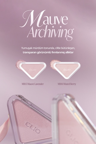 Katmanlanabilir Yumuşak Dokulu Kadife Bitişli Allık Clıo Essential Blush Tap M105 Mauve Lavender