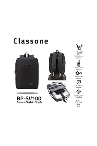 Classone Savona Bp-sv Su Geçirmez Kumaş,15.6" Notebook,laptop Sırt Çantası