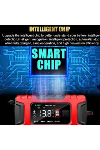 Ranyeek 7 Aşamalı Otomatik Akü Şarj Cihazı, Moto Ve Araç Aküleri İçin, Sarı İngiliz Tipi, Tk-600 Modeli