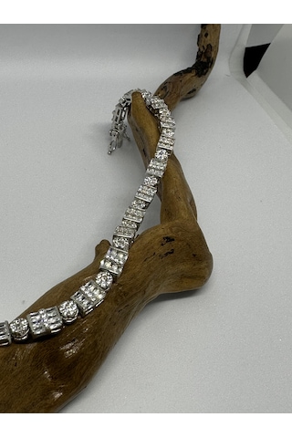 Zirkon Taşlı Rodyum Kaplamalı İthal Bileklik
