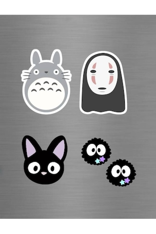 Totoro No Face Jiji Kömür Cini Ghibli Anime Figürlü Süs Buzdolabı Magneti