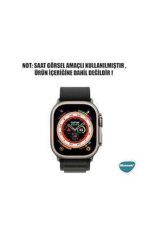 Microsonic Apple Uyumlu Watch Ultra Kordon Alpine Loop Siyah