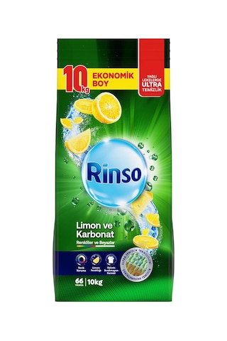 Rinso Toz Çamaşır Deterjanı Limon Ve Karbonat Renkliler Ve Beyazlar İçin 10 Kg X1