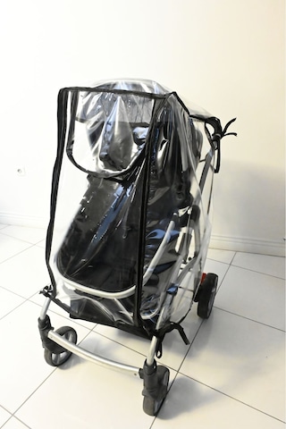 Toisultra Lüks Çift Fermuarlı Bebek Arabası Yağmurluğu Beyaz