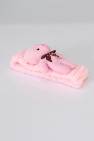 Ayıcıklı Peluş Bandana Saç Bandı Pembe 0-10 Yaş Pembe