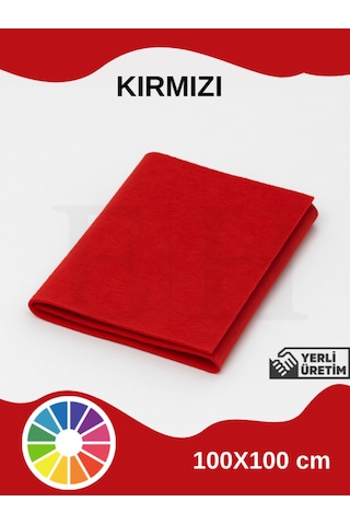 Kırmızı Renk Metrelik Ince Keçe Kumaş Keçe 1 Mm Aktivite Keçesi Renkli Keçe 1 Metre 100 Cm X 100 Cm