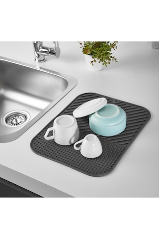 Bulaşıklık Mutfak Tezgahı Çok Amaçlı Mat Bulaşık Matı Kurutma Matı Antrasit 36 Cm X 28 Cm Belirtilme Diğer