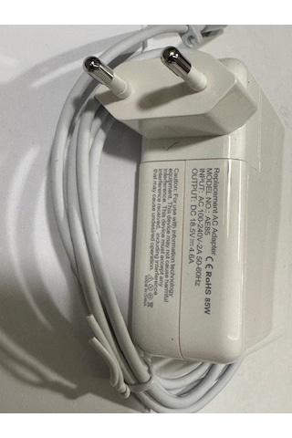 Apple Uyumlu MacBook L Uçlu 18.5 Volt 4.6 Amper Magsafe1 Adaptör 85 Watt Magsafe1 Adaptör