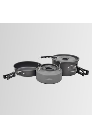 Nurgaz Ng-200-Ttc Üçü Bir Arada Kamp Tencere Tava Çaydanlık Seti Çok Renkli