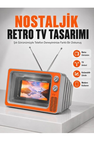 12 İnç Telefon Ekran Retro Tv Tasarımlı Hd Fresnel Lens Taşınabilir Mobil Ekran