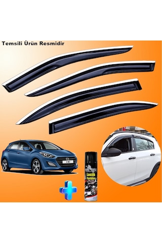 Hyundai İ30 Mügen Cam Rüzgarlığı Abs Nikelaj Krom Cam Rüzgarlığı 2012-2017 + Ebrayn Lastik Parlatıcı