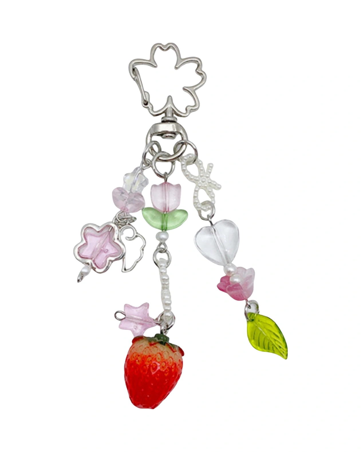 Xindoker El Yapımı Çilek Ve Gitar Desenli Anahtar Zinciri - Sweet Kızgın Stili, Anahtarları Koruma Ve Giyim Aksesuarı Çok Renkli