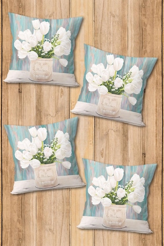 Dijital Baskılı Yumuşak Dokulu 4 Lü Kırlent Kılıfı Takımı 43x43 Cm Krl0083 Renkli