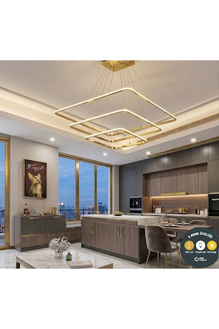 Modern Kare Eskitme Kasa Tek Renk Beyaz Led Avize & Şık Salon Aydınlatma - led