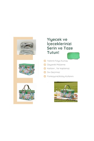 25 Lt Piknik Sepeti 1072 Picnic Bag -326 Karışık/Çok Renkli