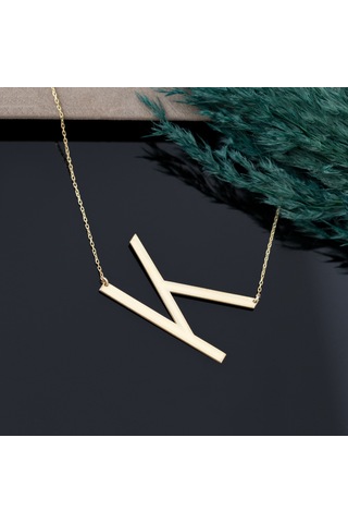 Tek Büyük Harf Gümüş Kolye Kadın Isimli Gümüş Kolye