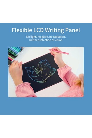Aubyhe 10.5 İnç Tek Renk Lcd Çocuk Çizim Tahtası - Tek Tuşla Silme Ve Kilitleme Özelliği, Abs Malzeme, Taşınabilir El Yazısı Pad Pembe Pembe