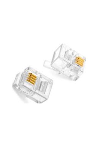 Rj11 Konnektör 6p4c Konnektör Telefon Kablosu Jack 100 Adet