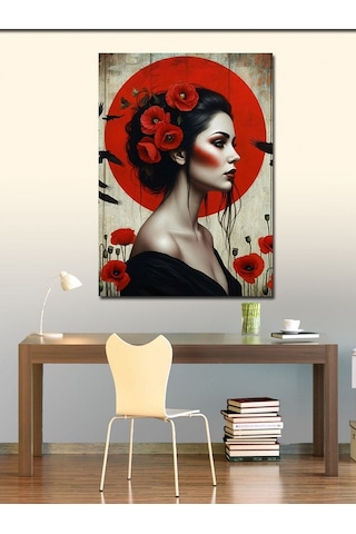 Kanvas Tablo Gelin Çiçeği Kadın 70cmx100cm