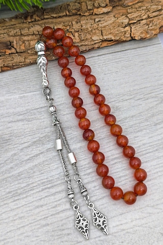 Akik Tesbih Ve Bileklik Doğal Taş Akik Set 8 Mm Bt028 Kırmızı