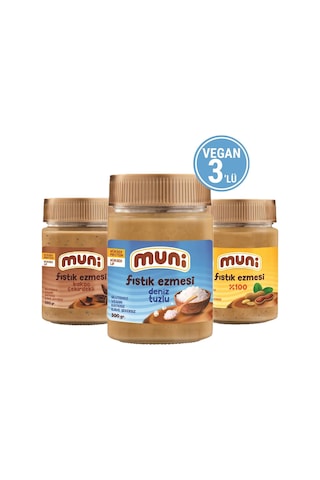 Muni Fıstık Ezmesi Vegan 3 x 300 G