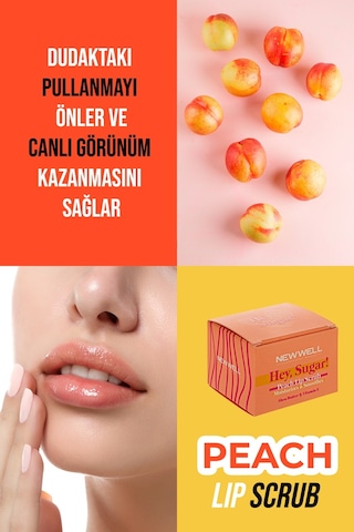New Well Hey Sugar Şeftali Aromalı Dudak Peeling 20 G