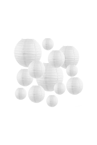 Tenfowee Beyaz Dairesel Kağıt Fener Seti 4 Adet Her Boyut: 4",6",8",10",12" - Toplam 20 Adet - Bayram, Düğün, Parti Ve Ev Dekorasyonu Asılı Aydınlatma