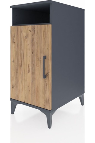 Kronos Komodin 3 Raflı Tek Kapaklı 44x59x96 Antrasit-çam Antrasit