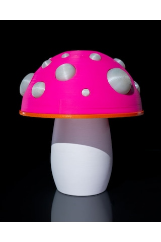 Mantar Abajur Beyaz - Kırmızı