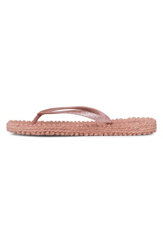 Ilse Jacobsen Misty Rose Cheerful01 - Pembe Simli Parmak Arası Terlik-6945 Pembe