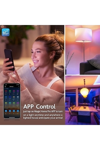 Besthome1 Wi-fi Kontrollü Akıllı Ampul Seti - 9w Rgbw E26, 2700k-6500k, Ses/zamanlayıcılı 2x Ampul + 1 Kumanda Diğer