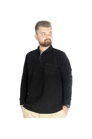 Mode Xl Erkek Sweat Polo Cepli Selanik Basic 20441 Siyah 001