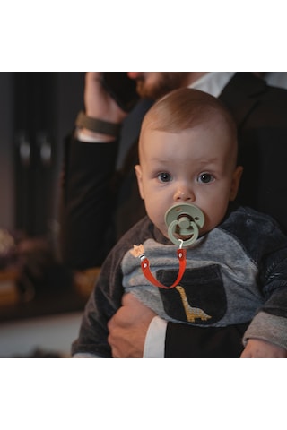 Motheric Paciclip Gerçek Deri Emzik Askısı Gri