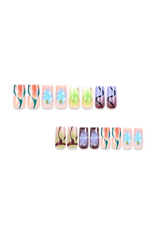 Kare Şekli Fransız Yanlış Tırnaklar Yapay Nails Balerin Kadınlar İçin 3d Tasarımlarla Yanlış Tırnaklar Diy Tırnak Manikürü
