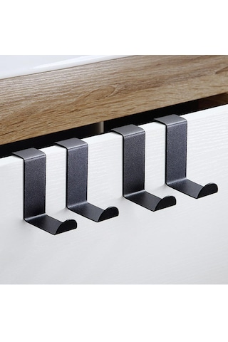 Hvngroup Metal 4 Parçalı Amerikan Kapı Arkası Organizer Askılık Siyah