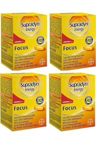 Supradyn Energy Focus 30 Tablet 4 Adet