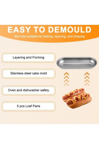 Ulzyvf Tava Sosis Karbon Kalıpları Gümüş Ev Ekmek Çelik Alet Seti 5 Adet Gümüş