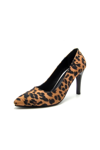 Erkan Saçmacı Gowa Siyah Leopar Sivri Burun İnce Topuklu Klasik Stiletto Ayakkabı