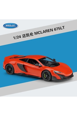 Mclaren 675t Kırmızı 1/24 Ölçek Diecast Metal Model Araba Koleksiyon