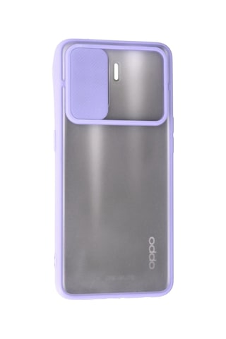 Uryport Oppo Reno 5 Lite Kılıf Palm Buzlu Kamera Sürgülü Silikon - Lila