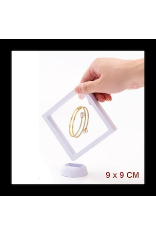 9x9 Cm Standlı 3d Takı Koleksiyon Saklama Kutusu Şeffaf Film Çerçevesi Ziynet, Hatıra, Madalya Sergileme Şeffaf
