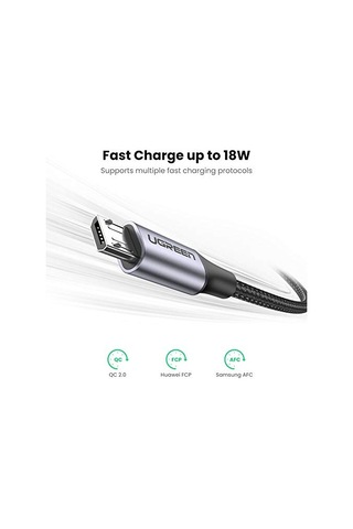 Ugreen Örgülü Micro-usb & Usb-a Data Ve Şarj Kablosu, 2 Metre, Siyah Diğer