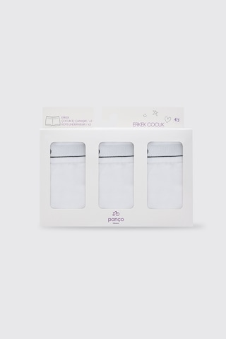 Panço Erkek Çocuk 3'lü Beyaz Boxer Seti 2602bk14001