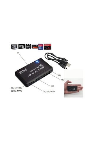 Usb Hub Micro Sd/Xd/Mmc/Ms/Cf/Tf Mini M2 Kombo Çoklu Kart Okuyucu